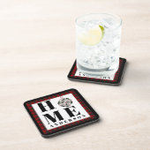 バフアローチェック オーナメント 「ホーム」 名前入り コースター (右側)