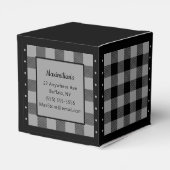 バフアローチェック - グレーとブラック - ハート フェイバーボックス (裏面サイド)