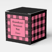 バフアローチェック - ピンクとブラック - クラシック フェイバーボックス (正面サイド)