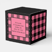 バフアローチェック - ピンクとブラック - クラシック フェイバーボックス (裏面サイド)