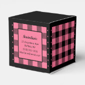 バフアローチェック - ピンクとブラック - ハート フェイバーボックス (裏面サイド)