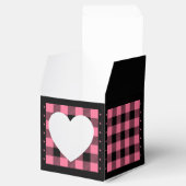 バフアローチェック - ピンクとブラック - ハート フェイバーボックス (オープン)