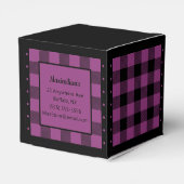 バフアローチェック - 紫と黒 - ハート型ギフトボックス フェイバーボックス (裏面サイド)