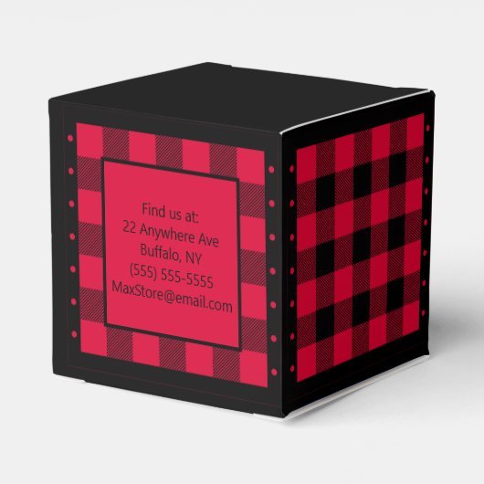 バフアローチェック - 赤と黒 - ルンバジャク クラシック フェイバーボックス (裏面サイド)