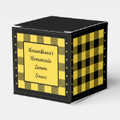 バフアローチェック - 黄色と黒 - クラシック フェイバーボックス (正面サイド)