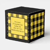 バフアローチェック - 黄色と黒 - クラシック フェイバーボックス (裏面サイド)
