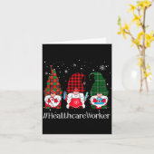 バフアロープレイドのノーム ヘルスケアワーカー ナース クリスト カード (黄色い花)