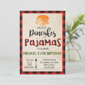 バフアロープレイドのパ pancake pjs パーティー招待状 招待状 (スタンド正面)