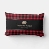 バフアロープレイドベア パーソナライズドファミリーピロー ランバークッション (裏面)