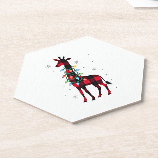 バフアロープレイド家族おそろいキリンクリスマスP ペーパーコースター (アングル)