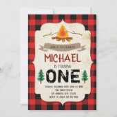 バフアロープレイド焚き火パーティー招待状 招待状 (正面)