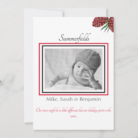 バフアロープレイド&サボテン メリークリスマス 皆さん フォト シーズンカード (裏面)