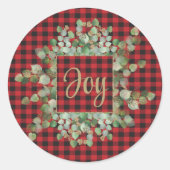 バフアロープレイド ユーカリ カスタムネームメッセージ ラウンドシール (正面)