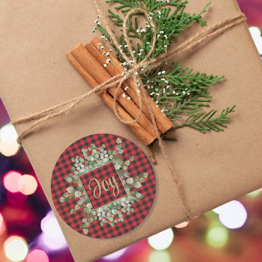 バフアロープレイド ユーカリ カスタムネームメッセージ ラウンドシール