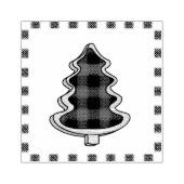 バフアロープレイド、赤いギンガムのクリスマスツリー ラバースタンプ (インプリント)