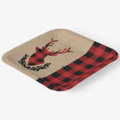 バフアロープレイド 赤  ルスティック鹿  ペーパープレート (傾斜あり)