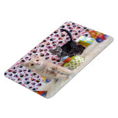 バフィントンとパトンの誕生日猫/子猫 マグネット (左側)