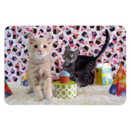 バフィントンとパトンの誕生日猫/子猫 マグネット