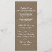 バフェイクラップとレッドレース結婚式 プログラム (裏面)