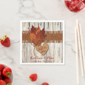 バフェイクラップ、ウッド、離れハートズ結婚・ナプキン スタンダードカクテルナプキン (インサイチュ)