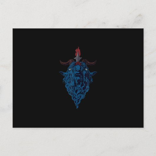 バフォメット シギル メンデスの羊 Satan ダーク ゴス インビテーションポストカード (正面)