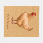 バフオルピントンチキンヘン フリースブランケット (正面(横))