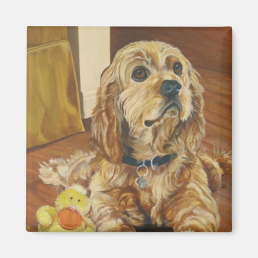 バフコッカースパニエル犬 マグネット (正面)