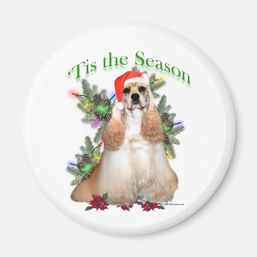 バフコッカースパニエル犬'Tis the Season – マグネット (正面)