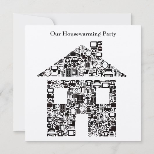 バフハウスホーム引っ越し祝いパーティーパーティの招待状 招待状 (正面)