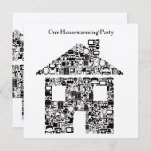 バフハウスホーム引っ越し祝いパーティーパーティの招待状 招待状 (正面/裏面)