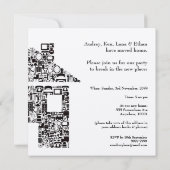 バフハウスホーム引っ越し祝いパーティーパーティの招待状 招待状 (裏面)