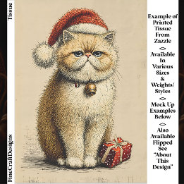 バフハンバグ ぐっすりクリスマスキャット EA9R デコパージュ 薄葉紙