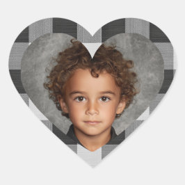 バフファロー・プラッド・ハート・フォト・ステッカー オーダーメイド 写真 ハートシール