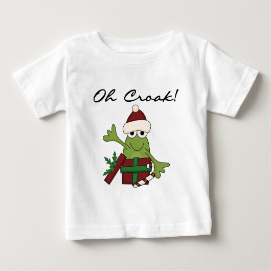 バフフマガエルクリスマスTシャツとギフト ベビーTシャツ (正面)