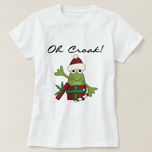 バフフマガエルクリスマスTシャツとギフト Tシャツ (デザイン正面)