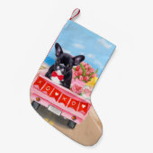 バフランスのルドッグバレンタインデートラック スモールクリスマスストッキング (正面 (吊り時))