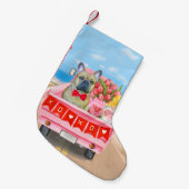 バフランスのルドッグバレンタインデートラック スモールクリスマスストッキング (正面 (吊り時))