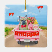 バフランスのルドッグバレンタインデートラック セラミックオーナメント (裏面)