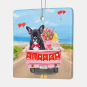 バフランスのルドッグバレンタインデートラック セラミックオーナメント (左)