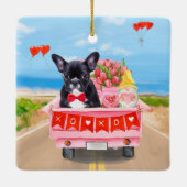 バフランスのルドッグバレンタインデートラック セラミックオーナメント (裏面)