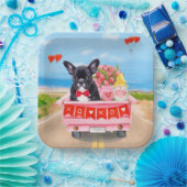 バフランスのルドッグバレンタインデートラック ペーパープレート (パーティー)