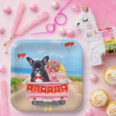 バフランスのルドッグバレンタインデートラック ペーパープレート (パーティー)