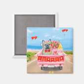 バフランスのルドッグバレンタインデートラック マグネット (正面/裏面)