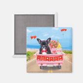 バフランスのルドッグバレンタインデートラック マグネット (正面/裏面)