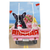 バフランスのルドッグバレンタインデートラック ミディアムペーパーバッグ (裏面)