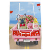 バフランスのルドッグバレンタインデートラック ミディアムペーパーバッグ (裏面)