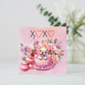 バフランスのレンタインデーのブルドッグ子犬 シーズンカード (スタンド正面)