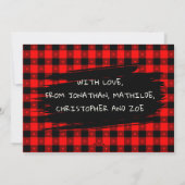 バフロー・チェック柄 グランジ パーソナライズ フォト クリスマス (裏面)