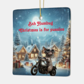 バフンバフススフィンクス猫クリスマス セラミックオーナメント (左)