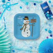 バフンバブグンピークリスマス雪だるま内向的 ペーパープレート (パーティー)